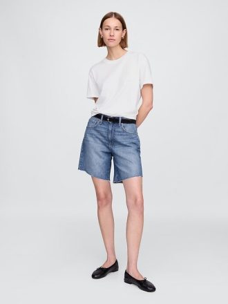 Bermudas vaqueras holgadas de los años 90, de tiro medio y 20 cm