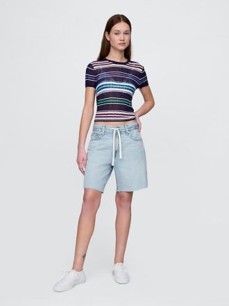 Bermudas vaqueras holgadas de los años 90, de tiro medio y 20 cm