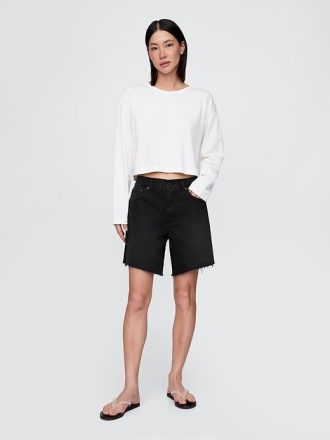 Bermudas vaqueras holgadas de los años 90, de tiro medio y 20 cm