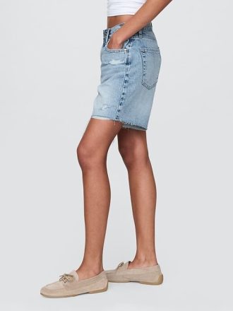 Bermudas vaqueras holgadas de los años 90, de tiro medio y 20 cm