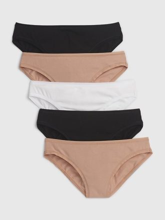 Bikini de algodón orgánico elástico (paquete de 5)
