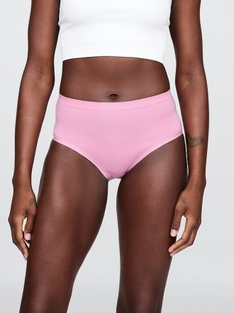 Bikini de tiro alto de algodón orgánico elástico