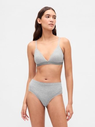 Bikini de tiro alto de algodón orgánico elástico