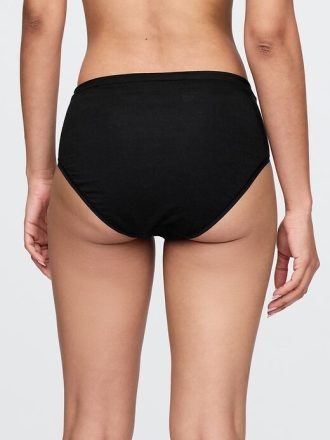 Bikini de tiro alto de algodón orgánico elástico