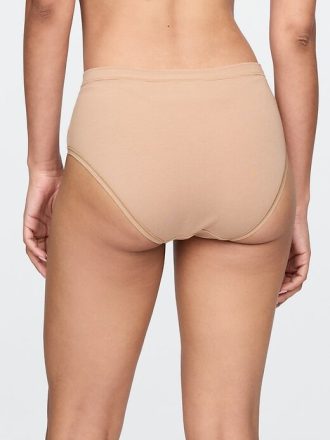 Bikini de tiro alto de algodón orgánico elástico