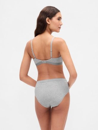 Bikini de tiro alto de algodón orgánico elástico