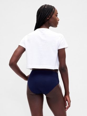 Bikini de tiro alto de algodón orgánico elástico