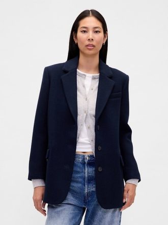 Blazer extragrande de mezcla de lana
