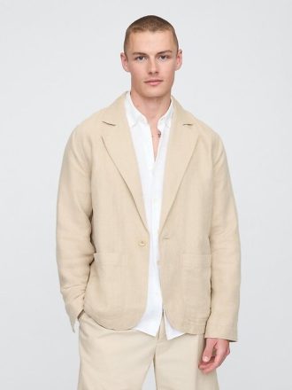 Blazer relajado de lino y algodón