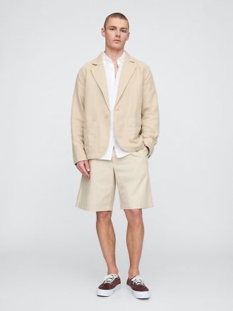 Blazer relajado de lino y algodón
