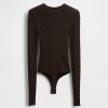 Body de suéter de canalé transparente