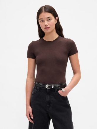Body tipo tanga con camiseta de punto cerrado