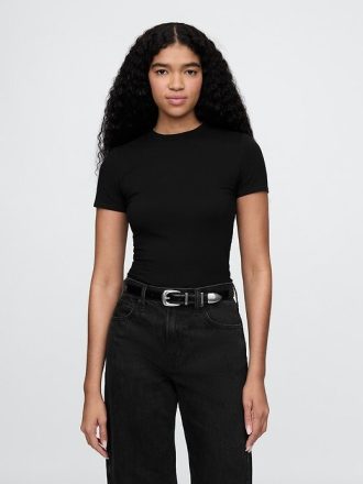 Body tipo tanga con camiseta de punto cerrado
