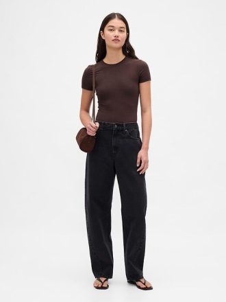 Body tipo tanga con camiseta de punto cerrado