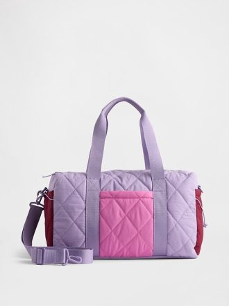 Bolsa de lona acolchada con bloques de color para niños