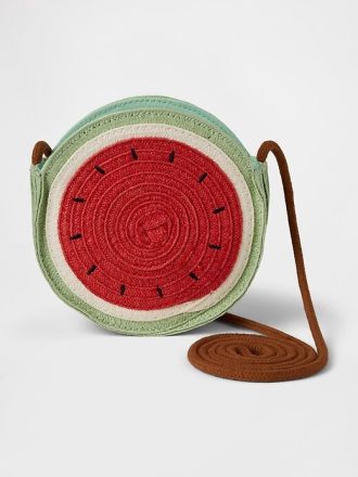 Bolsa de paja con diseño de sandía para niños