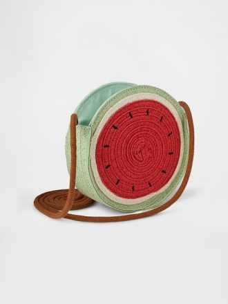 Bolsa de paja con diseño de sandía para niños