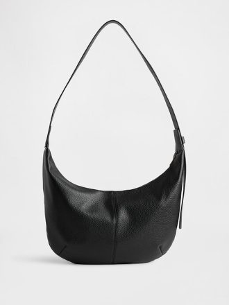Bolso bandolera holgado de piel vegana con diseño de guijarros