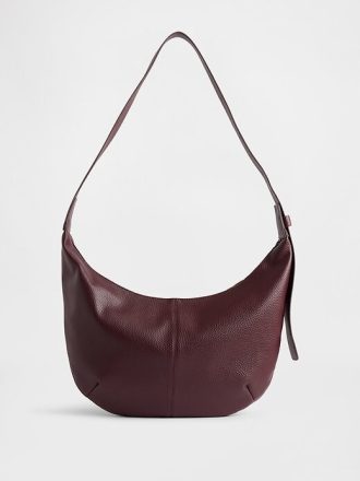 Bolso bandolera holgado de piel vegana con diseño de guijarros