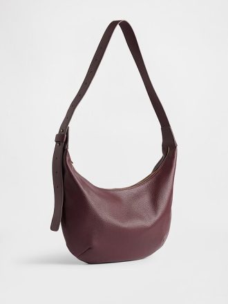 Bolso bandolera holgado de piel vegana con diseño de guijarros