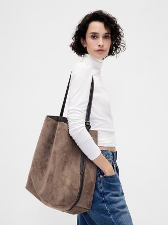Bolso de cubo de ante vegano