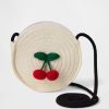 Bolso de paja con diseño de cereza para niños