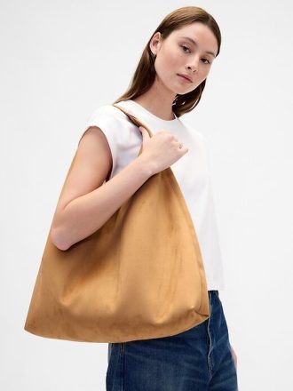 Bolso tote holgado de ante vegano Bolso tote holgado de ante vegano