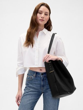 Bolso tote tipo cubo de piel vegana Bolso tote tipo cubo de piel vegana