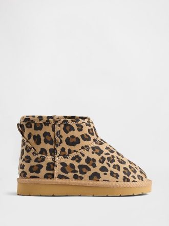Botas de ante vegano para niños pequeños con forro de sherpa