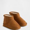 Botas de ante vegano para niños pequeños con forro de sherpa