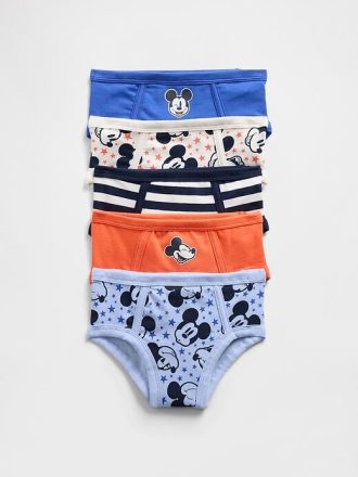 Braguitas de algodón orgánico elástico para niños pequeños Gap × Disney (paquete de 5)