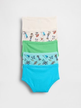 Braguitas de algodón orgánico elástico para niños pequeños Gap × Disney (paquete de 5)