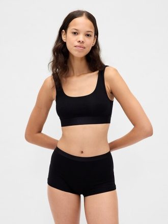 Bralette de algodón orgánico elástico con el logotipo de Gap