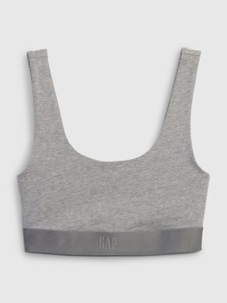 Bralette de algodón orgánico elástico con el logotipo de Gap