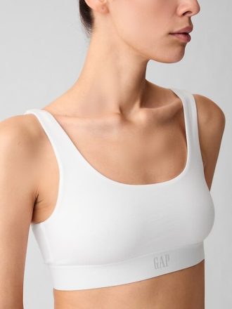 Bralette de algodón orgánico elástico con el logotipo de Gap