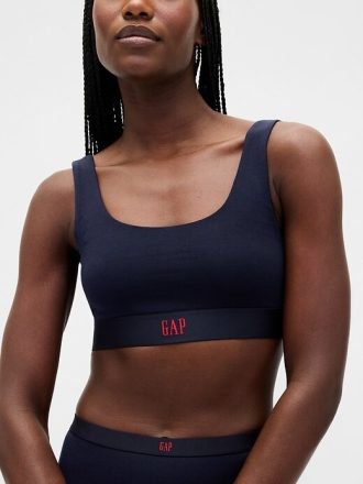 Bralette de algodón orgánico elástico con el logotipo de Gap