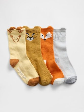 Calcetines de animales para bebés y niños pequeños (paquete de 4)