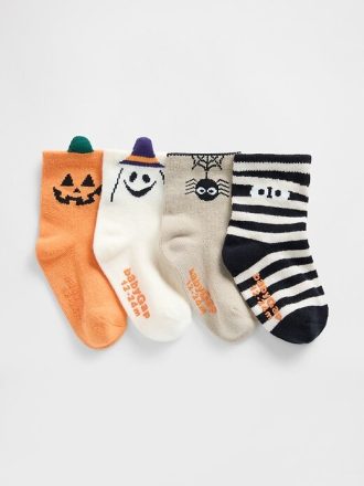 Calcetines de Halloween para bebés y niños pequeños (paquete de 4)