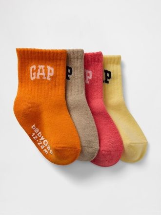 Calcetines deportivos con logotipo para bebés y niños pequeños (paquete de 4)