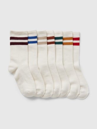 Calcetines deportivos de algodón orgánico para niños (paquete de 7)
