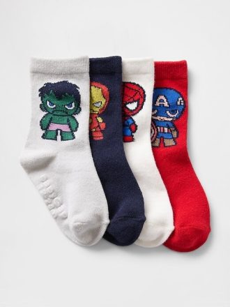 Calcetines deportivos de Marvel para bebés y niños pequeños (paquete de 4)