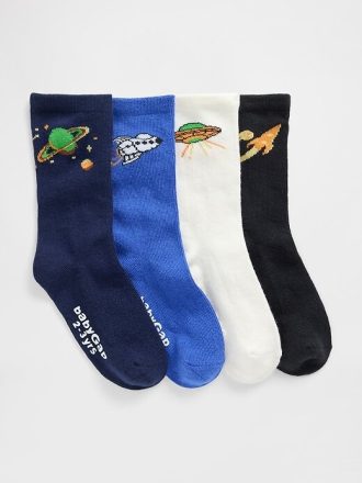 Calcetines espaciales para bebés y niños pequeños (paquete de 4)