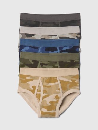 Calzoncillos de camuflaje de algodón orgánico para niños (paquete de 5)