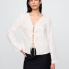 Camisa 100% lino con lazo en la parte delantera