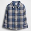 Camisa a cuadros de doble tejido para bebés y niños pequeños