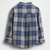 Camisa a cuadros de doble tejido para bebés y niños pequeños