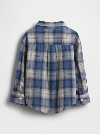 Camisa a cuadros de doble tejido para bebés y niños pequeños