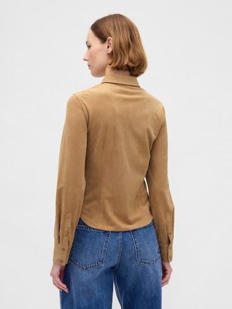 Camisa ajustada de ante vegano