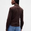 Camisa ajustada de ante vegano Camisa ajustada de ante vegano
