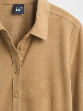Camisa ajustada de ante vegano